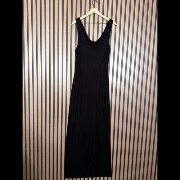 Theory Tank Dress Medium Womens Black Jersey Fabric Stretch Maxi Sleeveless - Picture 1 of 7